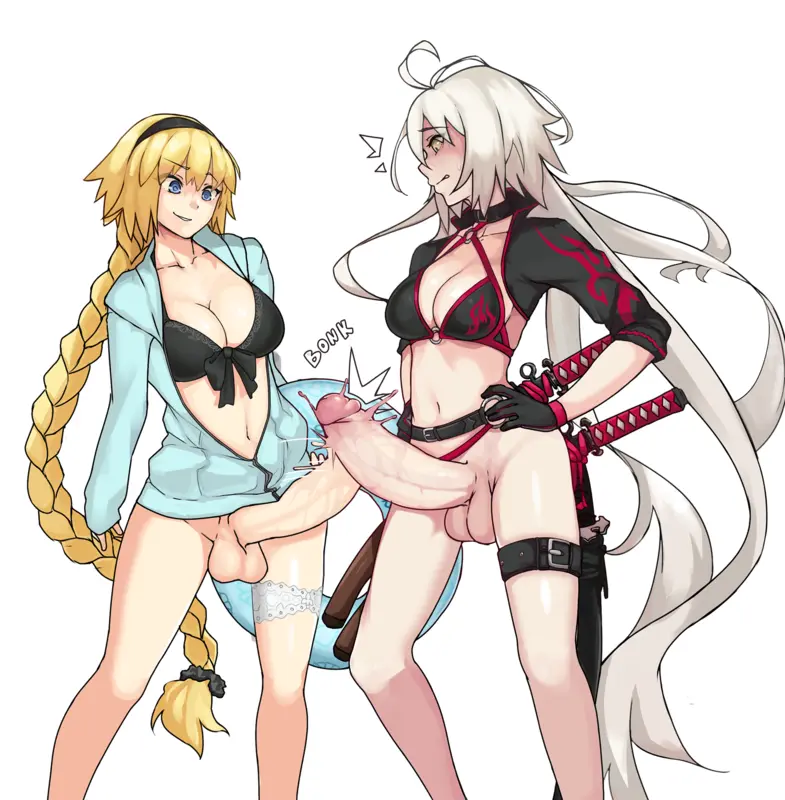 You throw your cock on your opponent's. Yours is absolutely harder, which shocks your opponent but makes her even hornier!