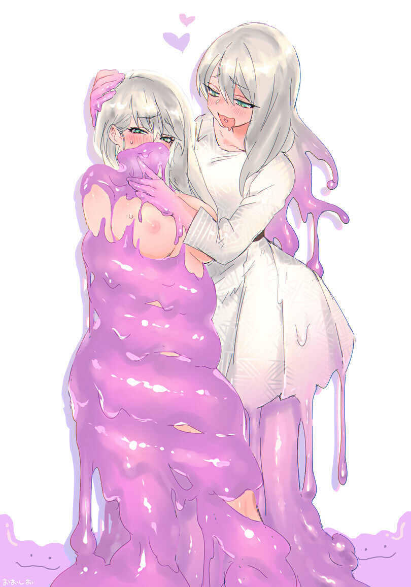 After her defeat, the lake drags her down into its deepest slimepits to be trapped forever, never to escape. But as the sticky goo starts engulfing her body, she watches with horror as the slime uses its shapeshifting powers to create a perfect gelatinous clone of her, completely indistinguishable from the original!
Leaving her to her fate, the clone returns to her hometown by herself. The whole village welcomes her with open arms as she proceeds to completely take over her identity, her life, and her place among her friends and loved ones! Yet none of them ever realize the subterfuge, not even when "she" started seducing everyone in the village... more than happy to offer the townfolks help relieving themselves of all their rich pent up nutrients. ~
The whole community enjoys this "new her"... completely unaware of her true fate, as she lies trapped and forgotten about in a deep dark slimepit...~
