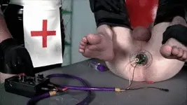Estim turn the power up on anal electrode