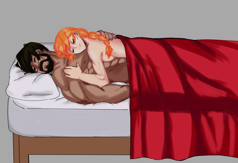 You feel her cumming, so you hug her and take care of her pleasure, whispering sweet things into her ears.