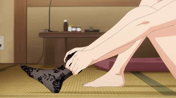 You catch them staring at your bare feet! As they stare, you tease them by donning a pair of stockings, slowly pulling them up your lovely legs.
