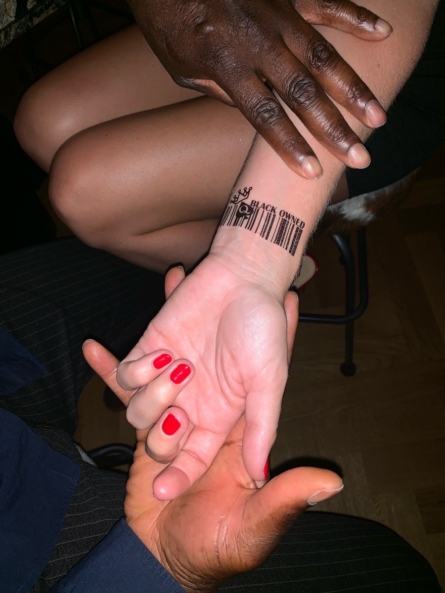 Seeing how exhausted but happy she is, you decide to tattoo her body so that she understands that there is no turning back now. This is her new life! With a permanent reminder marking her body.
