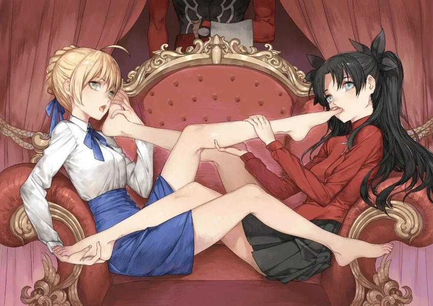 Turned on by each other's bare feet, you both decide to give the other's foot a taste.