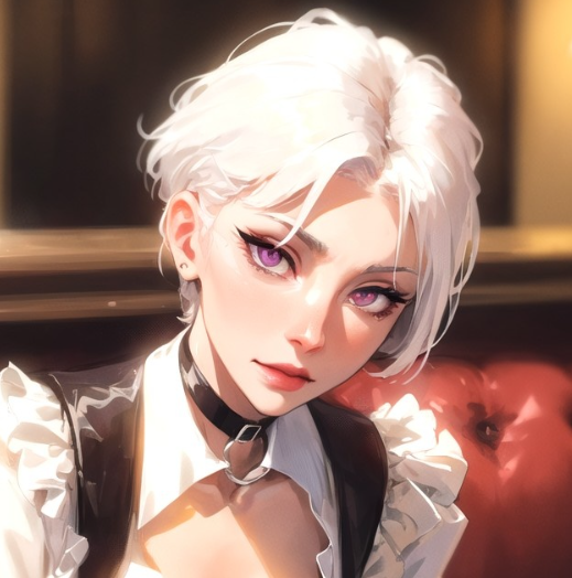ɪᴏɴᴀ - Iona...
Iona possesses a captivating appearance, characterized by her short, snow-white hair and intense violet eyes that seem to shimmer with an otherworldly radiance. Her skin is pale, adding to her ...